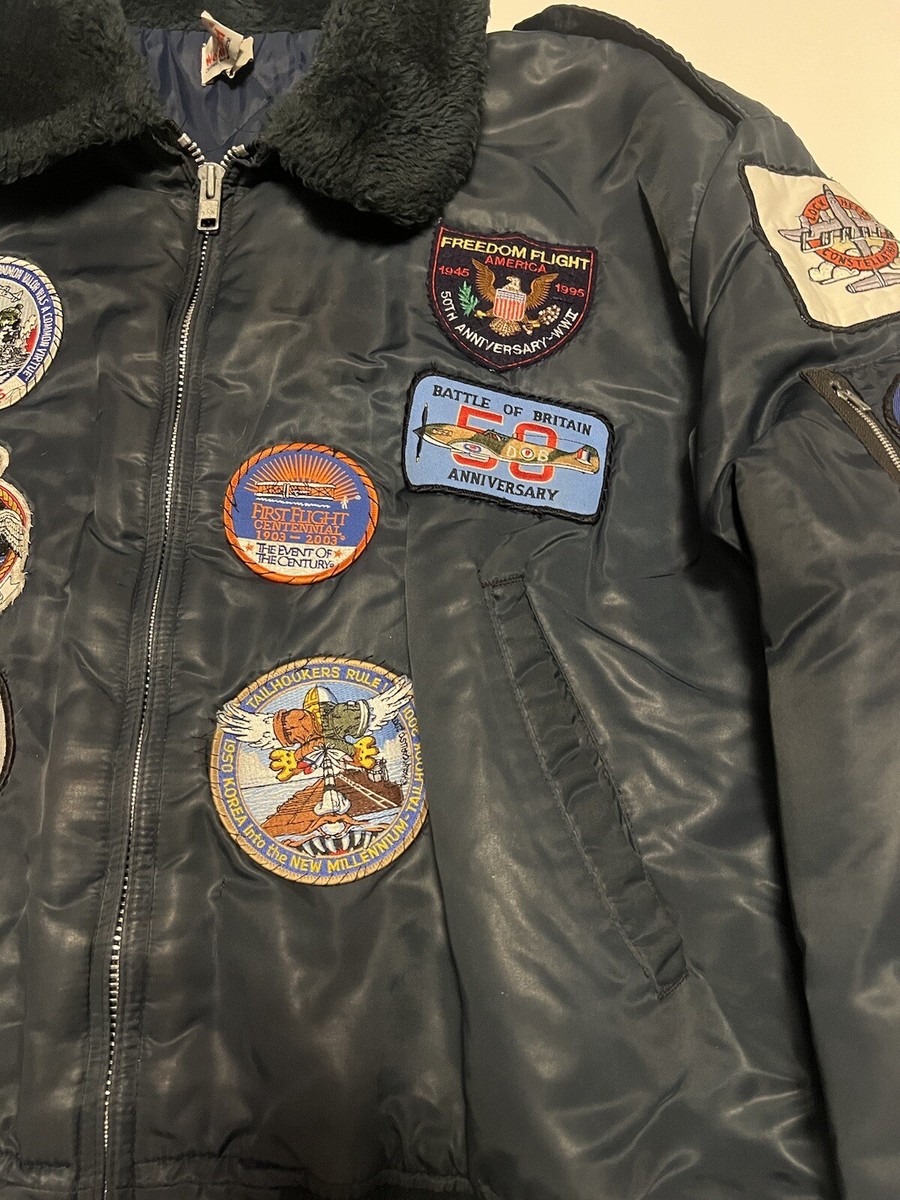 Vintage 90s G1 Style MA1 Bomber Flight Jacket Patches WW2