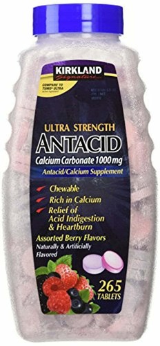 Kirkland Signature Ultra Strength Antacid Calcium Carbonate 1000 MG Assorted Ber - Picture 1 of 2
