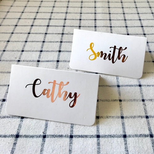 50 Personalised Wedding Table Name Cards Place Cards Banquet Rose Gold Foil Card - Picture 5 of 6