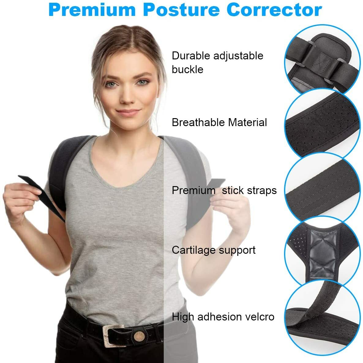 Women Medical Scoliosis Posture Corrector Spine Back Support Shoulder Brace  Belt