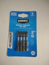 HART 4-Piece 2" IMPACT DRIVER BIT SET 1/4 HEX SHANK PH2 TORSION ZONE Phillips HQ