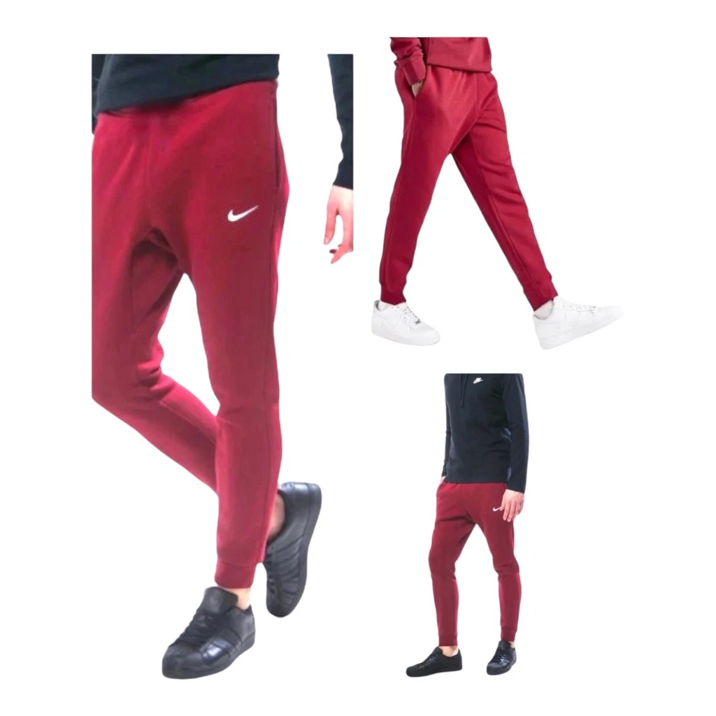 Nike Men s Sportswear Club Fleece Joggers Pants Red eBay