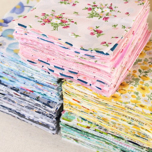 100 Flower Floral Printed Fabric Charm Precut 4" Squares Fabric Bundles Quilt - Picture 7 of 18
