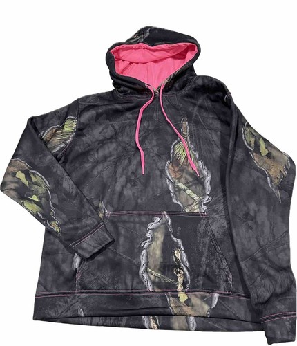 Mossy Oak Womens Black Camo Hoodie Pullover Drawstring w/Pockets Size L NEW - Picture 4 of 8
