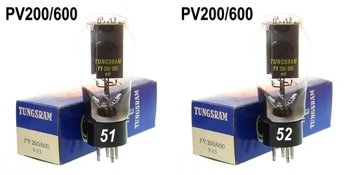 Paar Tungsram PV200/600 / NOS / OVP / Funke gepr. / tested 2 x „Gut" (OVP-51/52)