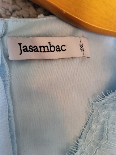 JASAMBAC Women’s Dress Light Blue V-Neck 2XL - Picture 7 of 12
