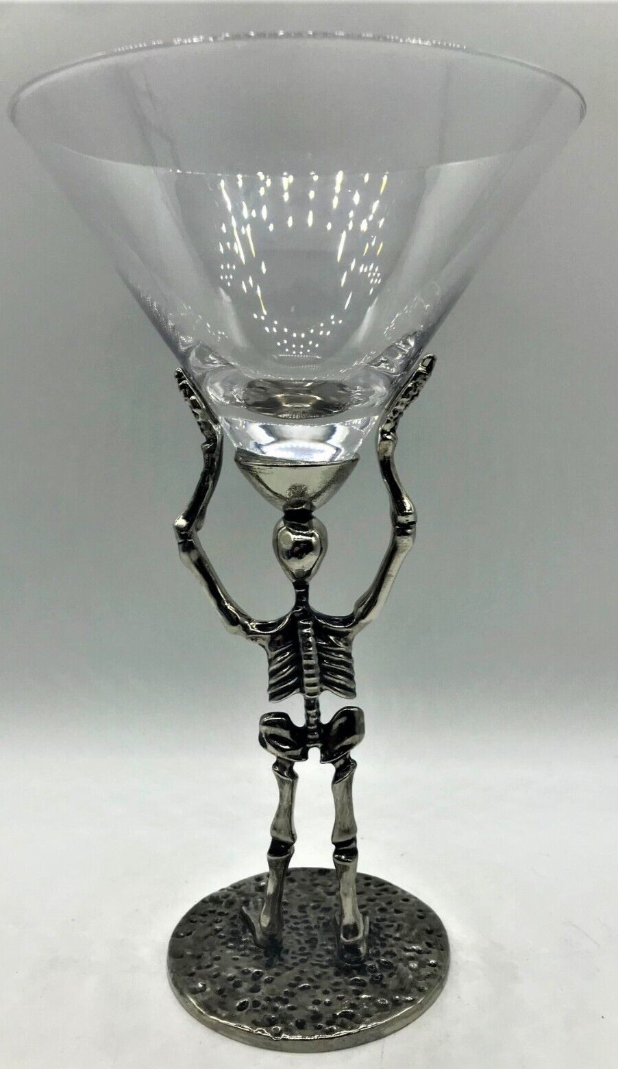 POTTERY BARN Halloween Skeleton MARTINI Bar Glass NEW/NIB