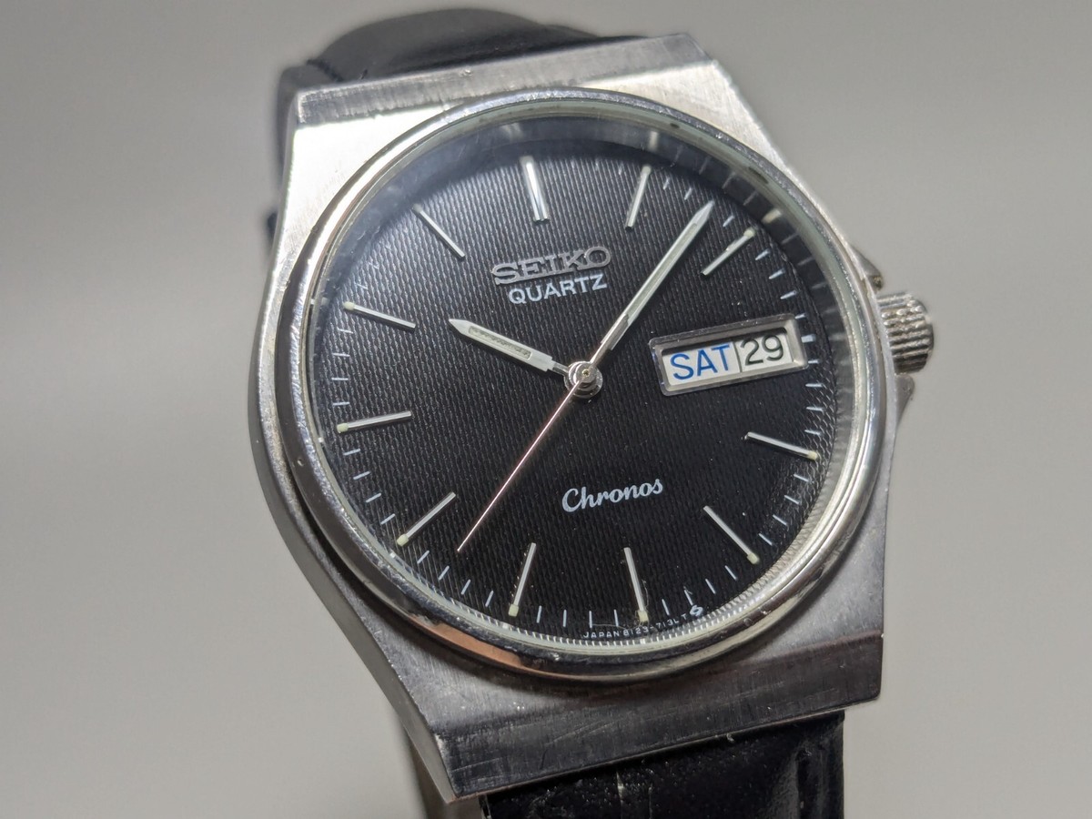 超希少 SEIKO Chronos Vintage Watch 83s. New Crystal] 1983 Vintage Seiko Chronos QUARTZ 8123-7090