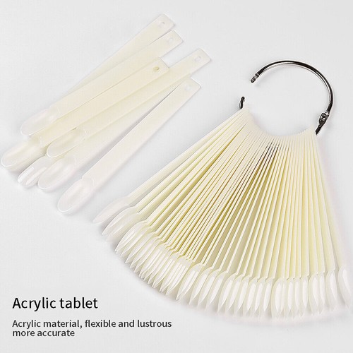 50/100/200 False Nail Colour Display Tips Art Pop Sticks Fan Clear Practice Ring - Picture 6 of 12