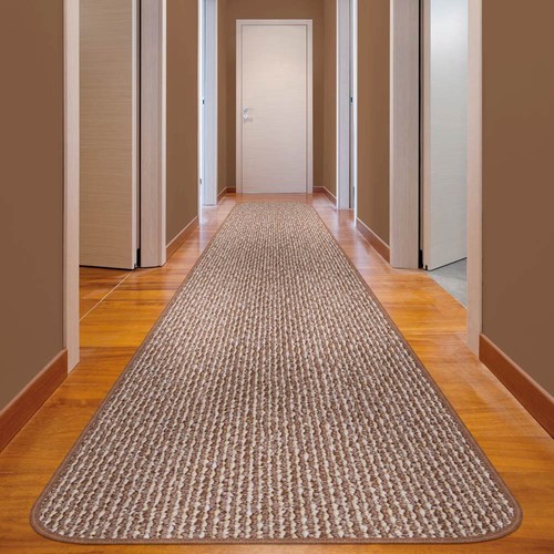 14 ft x 48 in SKID-RESISTANT Carpet Runner PRALINE BROWN hall area rug floor mat - Picture 6 of 8