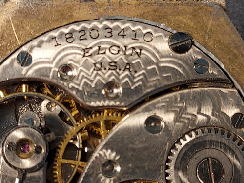 Antique 1914 Elgin Mechanical 32mm Gold Tone Men’s Tank Watch for Parts/Repair - Picture 10 of 12
