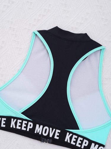 Kids Girls Dance Outfits Gym Stretchy Bra Tops Leggings Trousers Sport Dancewear - Picture 5 of 21
