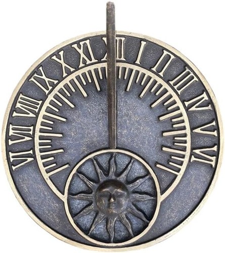 Classic Bronze Sundial – Timeless Garden Décor, Solid Brass, 10-Inch Diameter