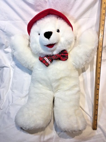 Vintage The JC Penney Holiday Bear stuffed plush 23in white teddy bear Christmas - Bild 2 von 11