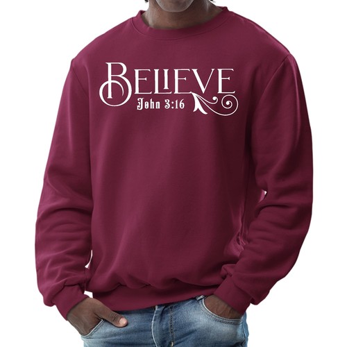Sudadera gráfica para hombre - Believe John 3:16 - Imagen 47 de 70