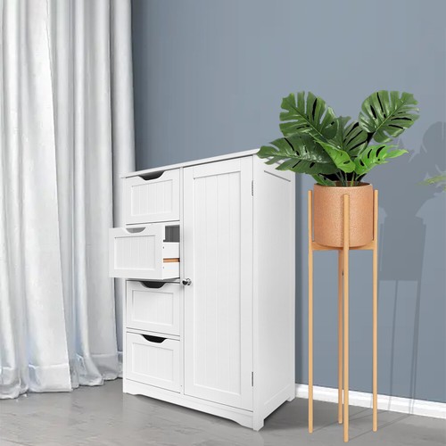 Kleiner Badezimmer Bodenschrank Holz freistehend Aufbewahrung Seite Organizer robust - Bild 19 von 28