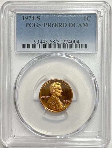 Lincoln Memorial Cent Penny Proof 1974 S PCGS PR 68 RD Deep Cameo 1c Coin - Picture 9 of 12