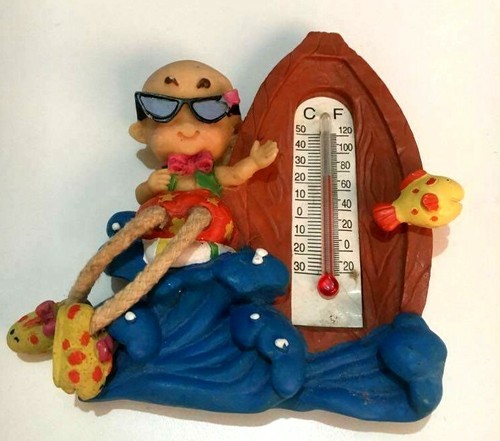 Thermometer ceramic Resin Fahrenheit Doll moveable Legs 3.5"X 3 Decorative - Picture 2 of 10