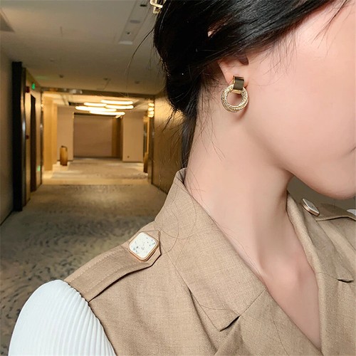 Women's Fashion Jewelry Gold Or Silver 1" 20mm Layered Hoop Earrings 367 - Picture 4 of 7