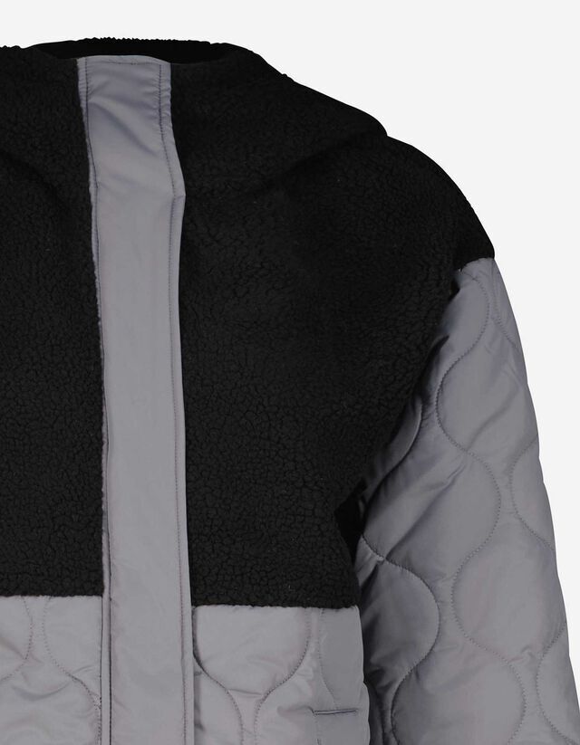 ever.me Damen Mantel Jacke Oversized Fit Teddyfell Seitenschlitz