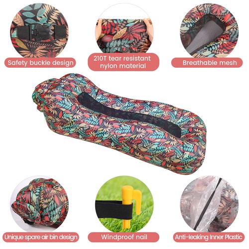 Inflatable Lounger Air Sofa Chair Portable Camping Chairs Waterproof Beach Bed - Picture 55 of 63