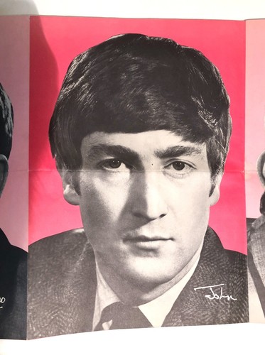 De colección 1964 Dos Pósters de los Beatles Revista Dell 18 x 52 Desplegables Originales - Imagen 8 de 24