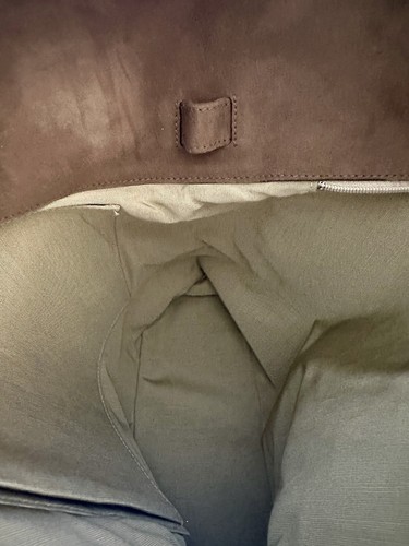 Escada Unique/Modern Taupe Zip-Top Suede Tote Shoulder Bag Quiet Luxury Couture - Picture 17 of 20