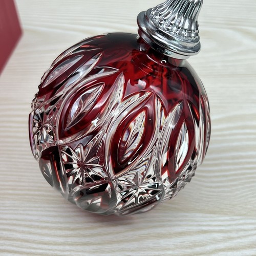 New WATERFORD 2017 RED RUBY CASED Cut Crystal XMAS Ball Ornament 40023172 BOX - Picture 12 of 20
