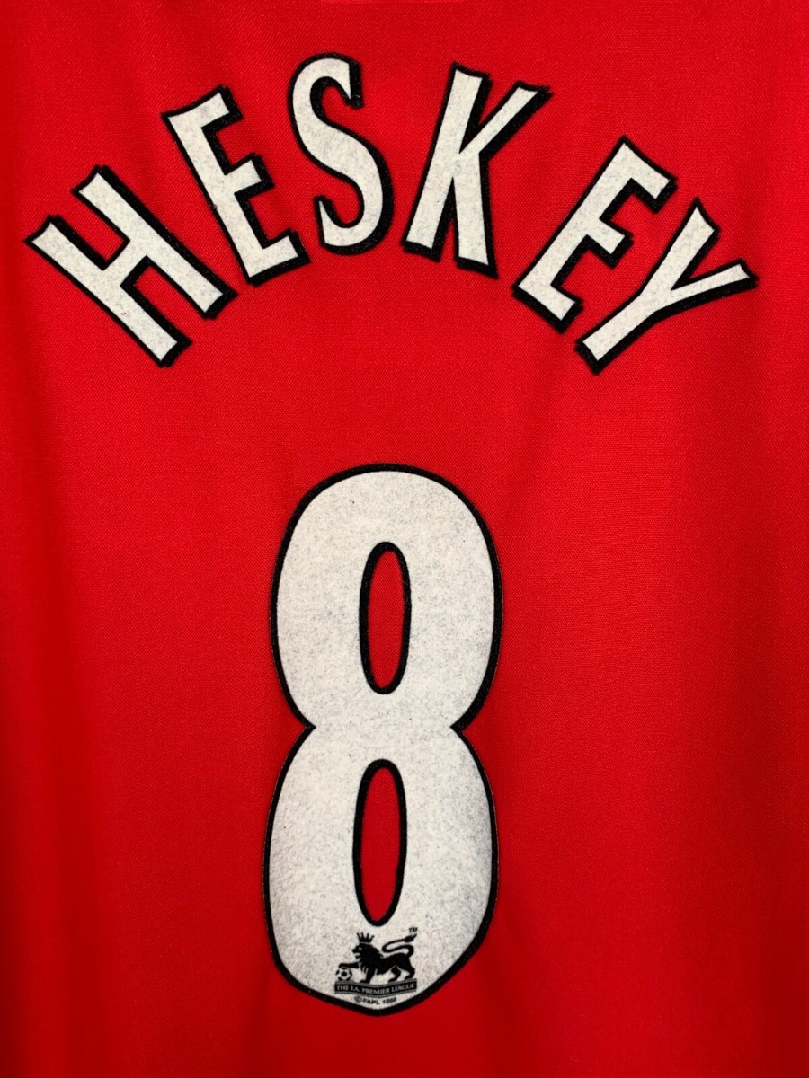 LIVERPOOL 2000 2001 2002 HOME FOOTBALL SHIRT #8 HESKEY