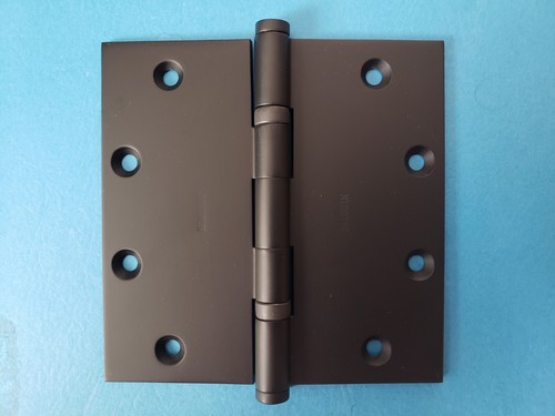 Baldwin 1051.190.I Satin Black 5" x 5" Square Corner Brass Ball Bearing Hinge - Picture 1 of 6