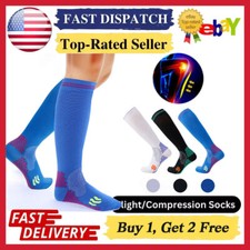 3x Calf Sleeves Leg Support Compression Socks Running Shin Splint Varicose Vein