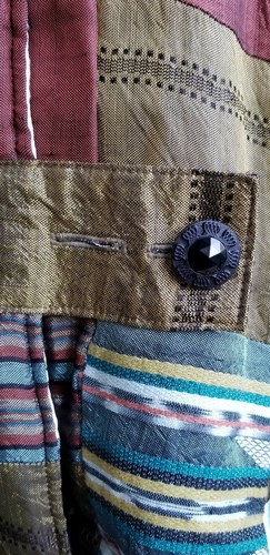 Vintage Patchwork Stepp Jacke Blazer Viskose Patches 2XL Made in Guatemala - Bild 6 von 11