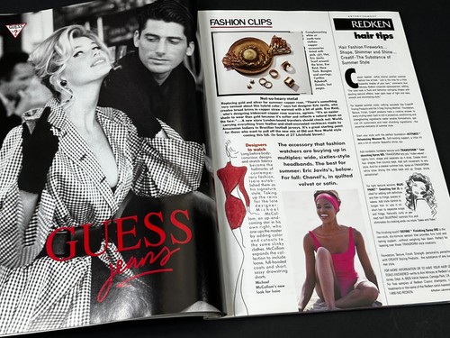 Vogue Magazine July 1990 Cindy Crawford Cover No Label Claudia Schiffer Patitz - Picture 17 of 24