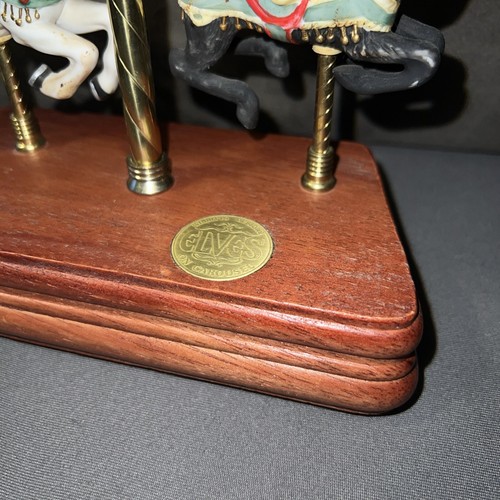 Vintage Christmas Willitts Designs Elves on Carousel Porcelain-Wood Music Box - Picture 6 of 9