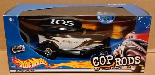 2000 Hot Wheels Cop Rods '32 Ford Sedan New Orleans Police 1:24 Scale