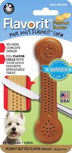 FLAVORIT NYLABONE STYLE PEANUT BUTTER INFUSED NYLON TOUGH DOG CHEW TOY SIZEs - Picture 3 of 5