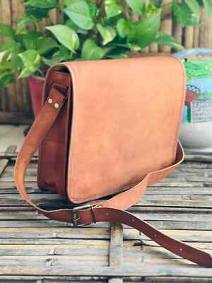 #ad #ad 15quot; Handmade Luxury Leather Laptop Messenger Bag Rare Men#x27;s Briefcase Satchel