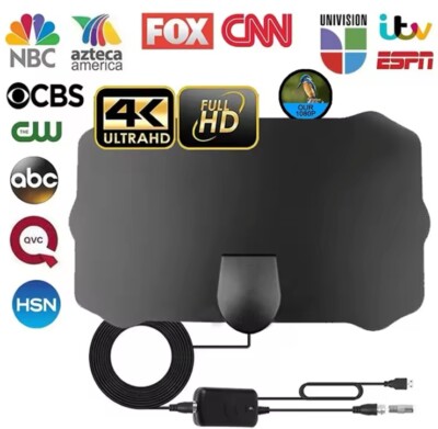 5000Mile DVB-T2 Booster Indoor Digital TV Antenna with Signal Amplifier