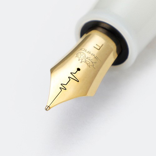 Jinhao 9019 Fountain Pen #8 Fine Heartbeat Nib Ivory Resin&Large Converter Newuo - Picture 7 of 10