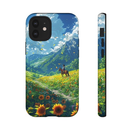 Sunflower Sky Girl Horse Phone Case for iPhone, Samsung Galaxy, Pixel - 第 81/173 張圖片