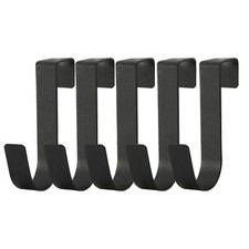 Over The Cabinet Door Single Hooks 5 Pack Black