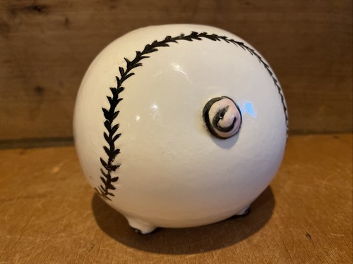 Entzückendes Vintage Keramik Baseball Sparschwein - Bild 6 von 7