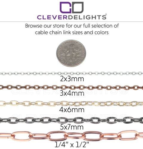 Antique Copper 2x3mm Cable Chain - 500 Feet - Bulk Craft Jewelry Necklace Spool - Picture 3 of 3