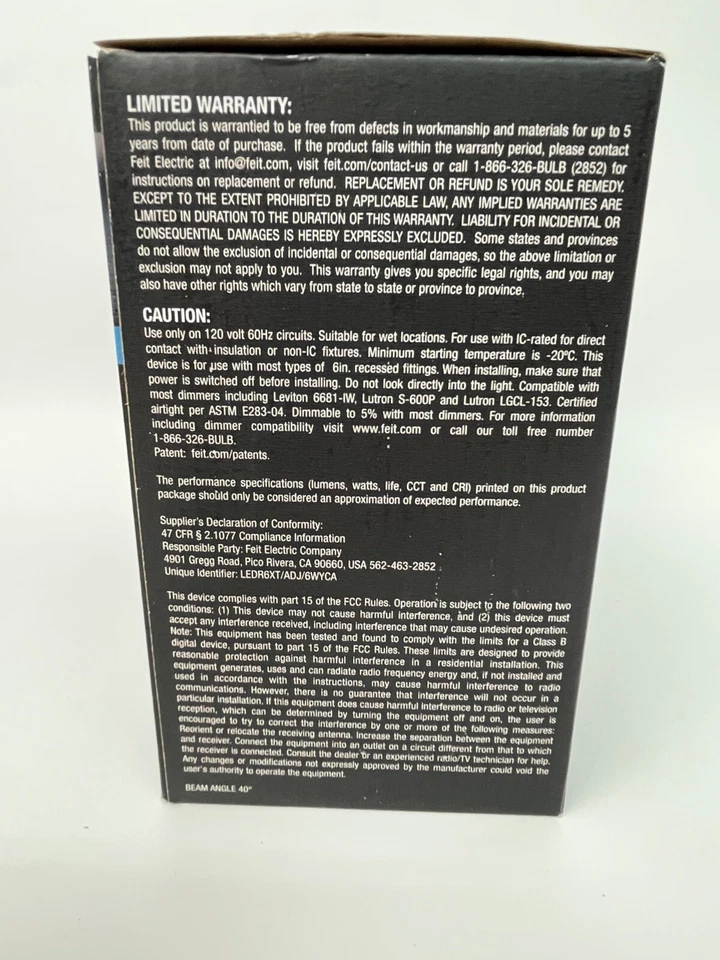 2Box Feit Electric Canless 6" Adjustable Recessed Downlight Selectable White LED - Image 3 of 4