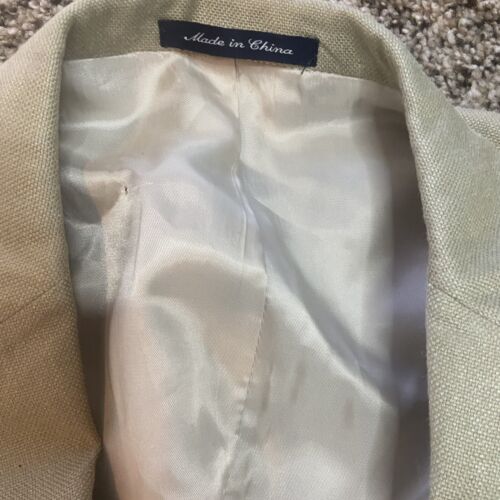 Roundtree and Yorke Mens Sport Jacket 42R Beige Silk Wool Blend Single Breasted - Picture 4 of 9
