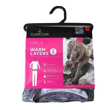 NEW LITTLE GIRLS CUDDL DUDS WARM BASE LAYER CREW  LEGGING LONG JOHNS SET XS 4-5