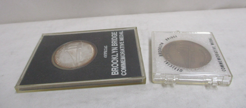 Lot of 2 1983 Brooklyn Bridge Centennial Commemorative Medals 1 Bronze 1 Silver - Picture 13 of 13