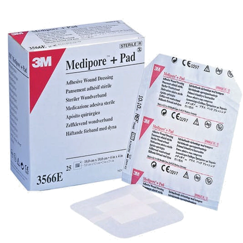 3M Medipore + Pad Adhesive Wound Dressing 5cm x 7.2cm Sterile Soft Cloth - Picture 16 of 42