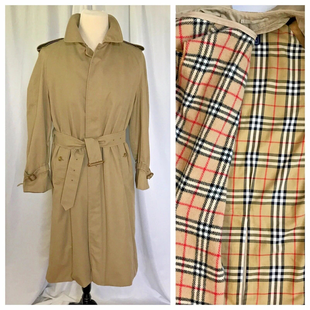 VINTAGE BURBERRY TRENCH COAT WITH REMOVABLE WOOL LINING