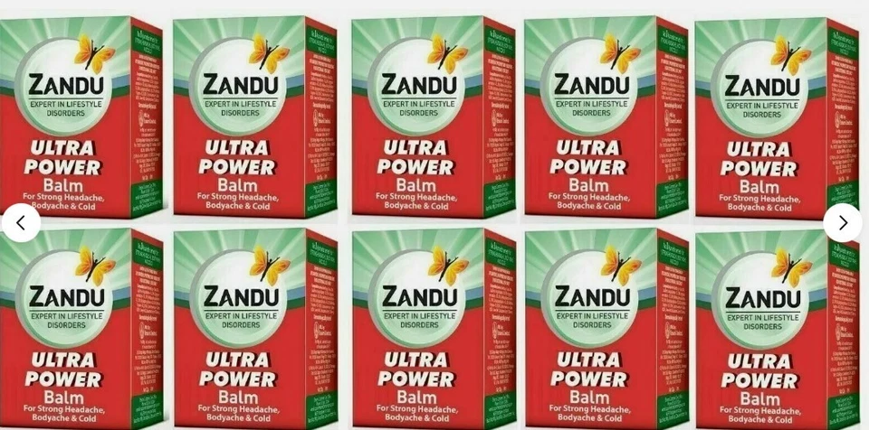 10 x Zandu Ultra Power Balm Herbal 8 ml livraison gratuite (10 x 8 ml) livrai... - Photo 2/2